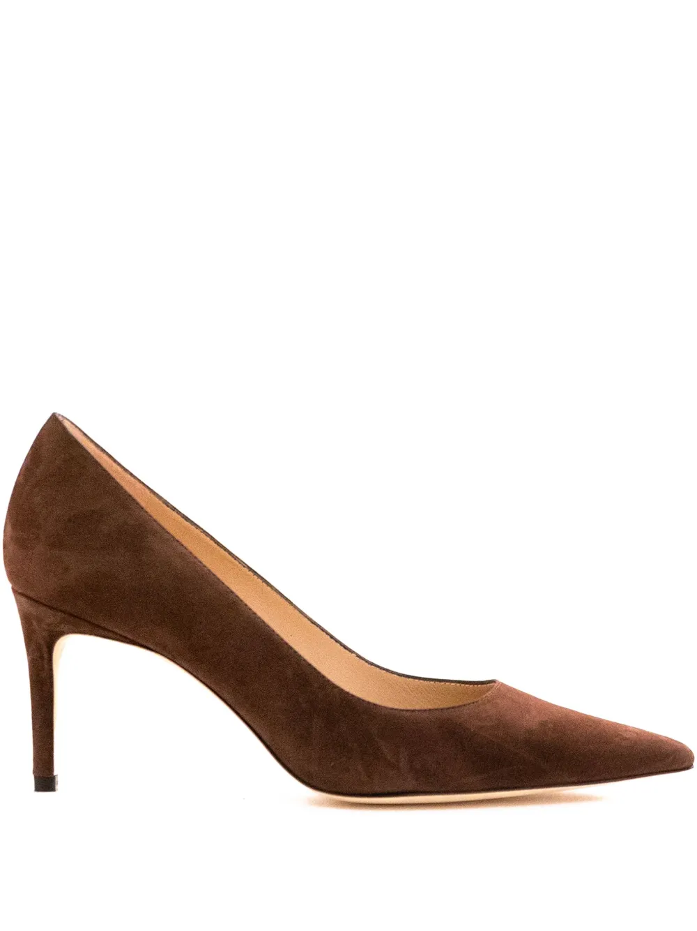 Stuart Weitzman 75mm Pointed-toe Pumps In Brown