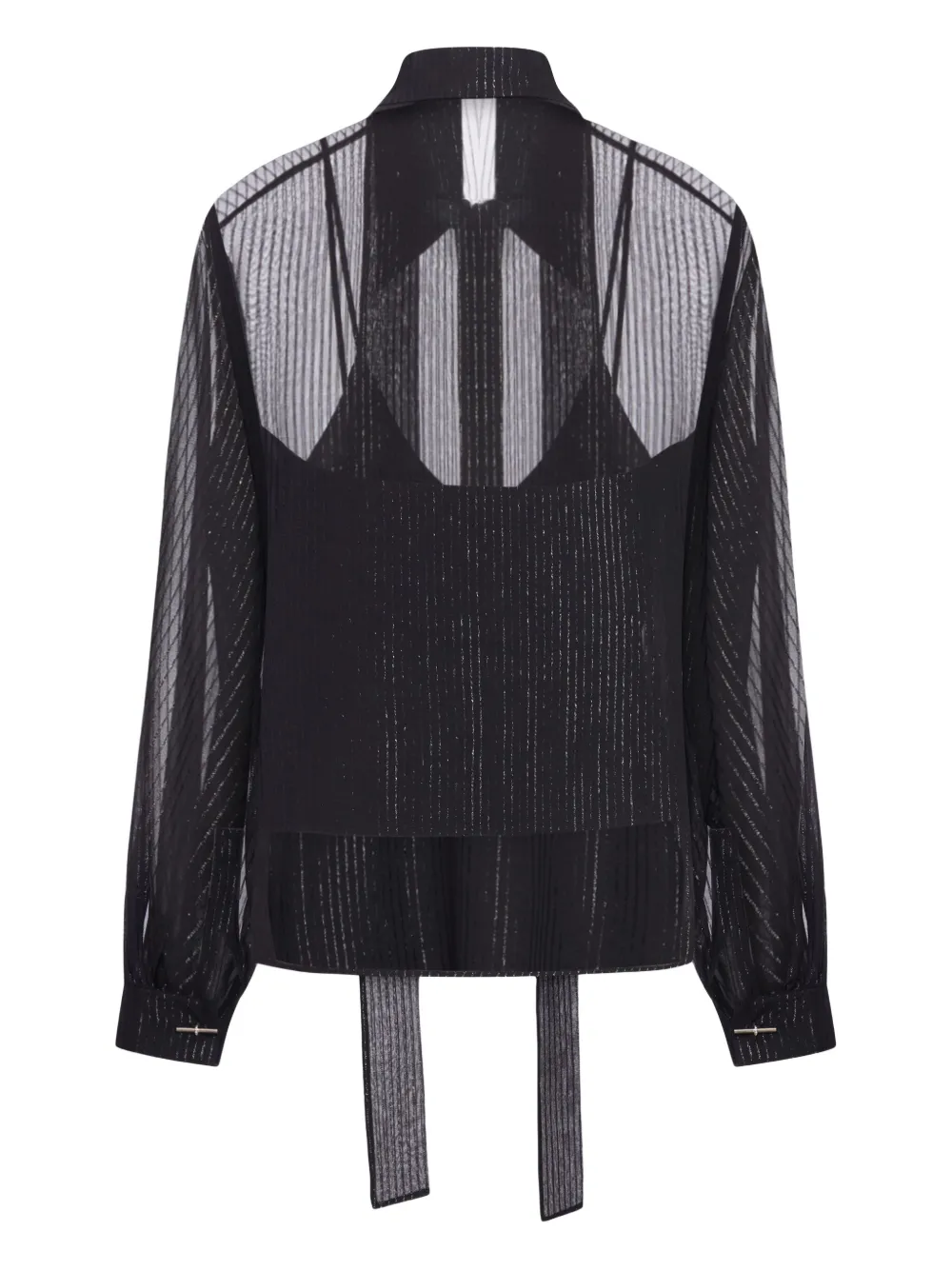 Max Mara striped silk chiffon shirt - Zwart