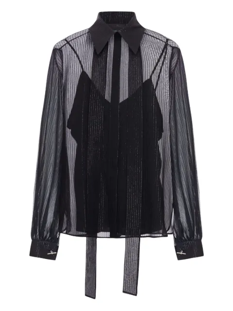 Max Mara striped silk chiffon shirt