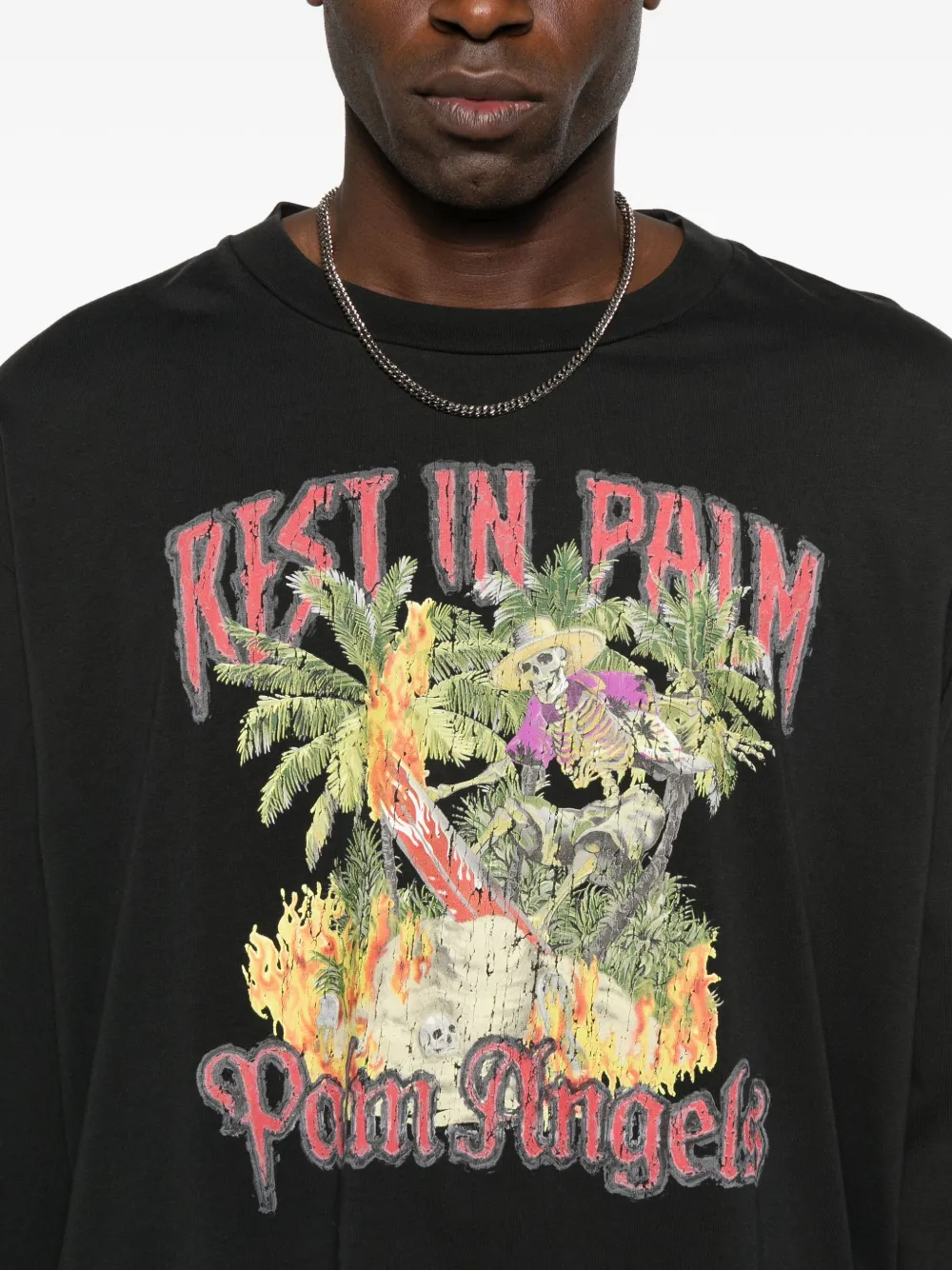 Palm Angels T-shirt met print Zwart