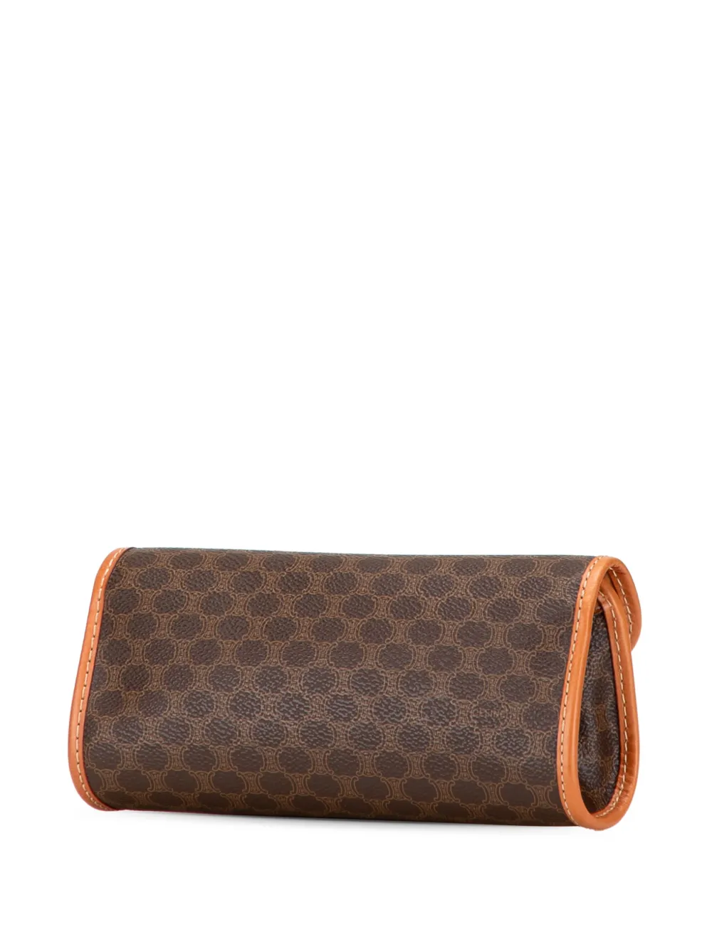Pre-owned Celine 2000 Macadam Coated Canvas Clutch Bag In Brown