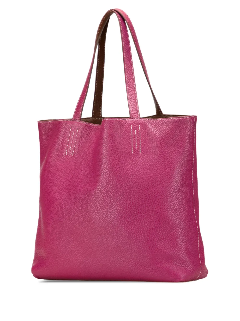 Pre-owned Hermes 2013 Clemence Double Sens 36 Tote Bag In Pink