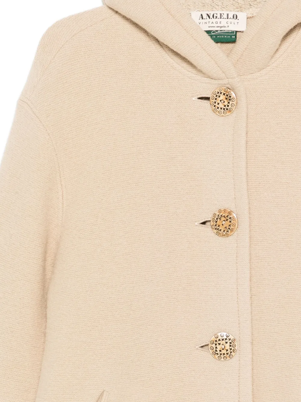 Pre-owned A.n.g.e.l.o. Vintage Cult 1990s Hooded Coat In Neutral