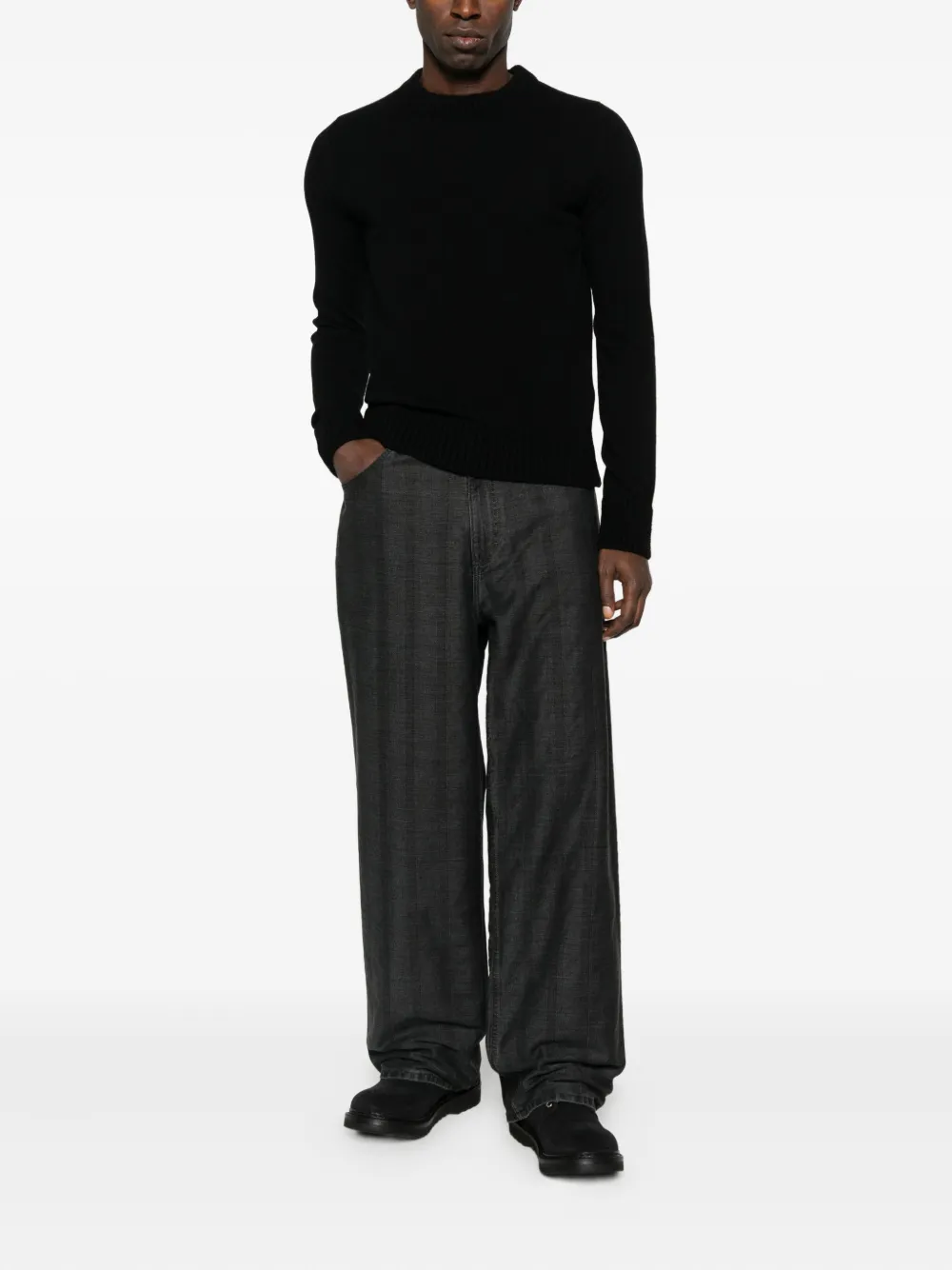Sacai round-neck sweater - Zwart