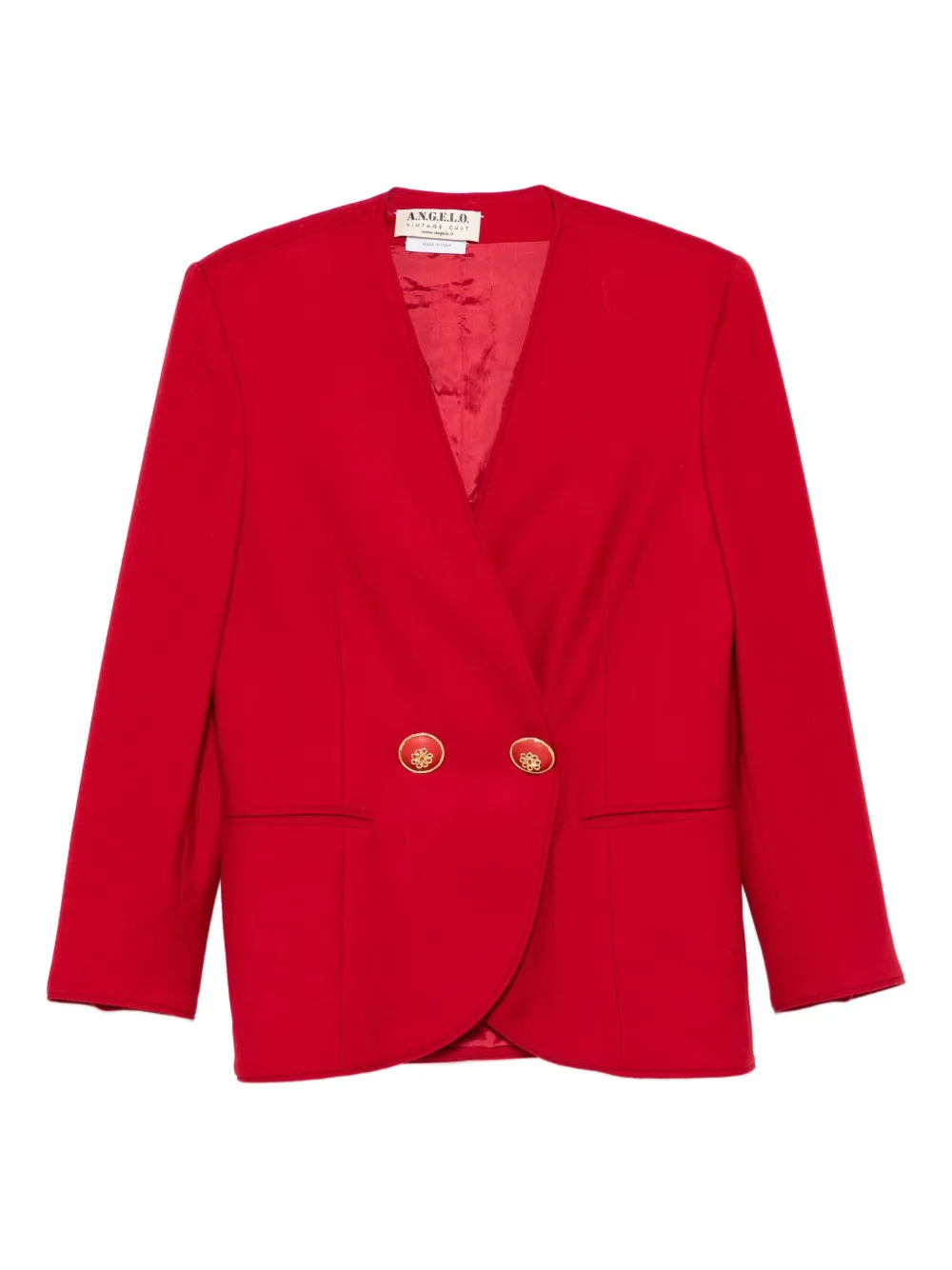 Pre-owned A.n.g.e.l.o. Vintage Cult 1980s Double-breasted Blazer In Red