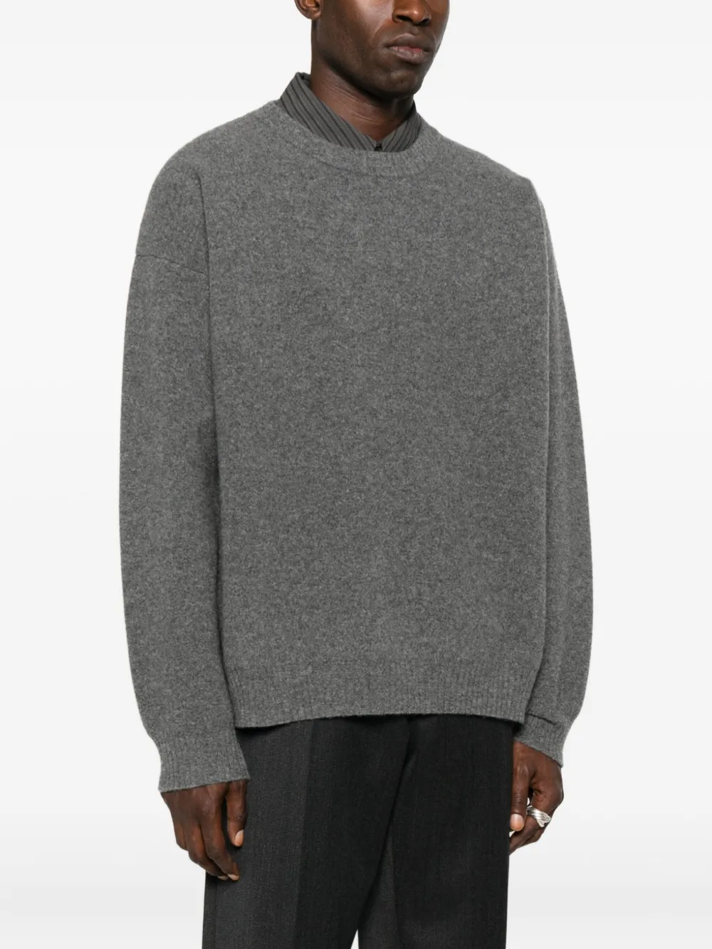 Roberto Collina Kasjmier trui met ronde hals Grijs