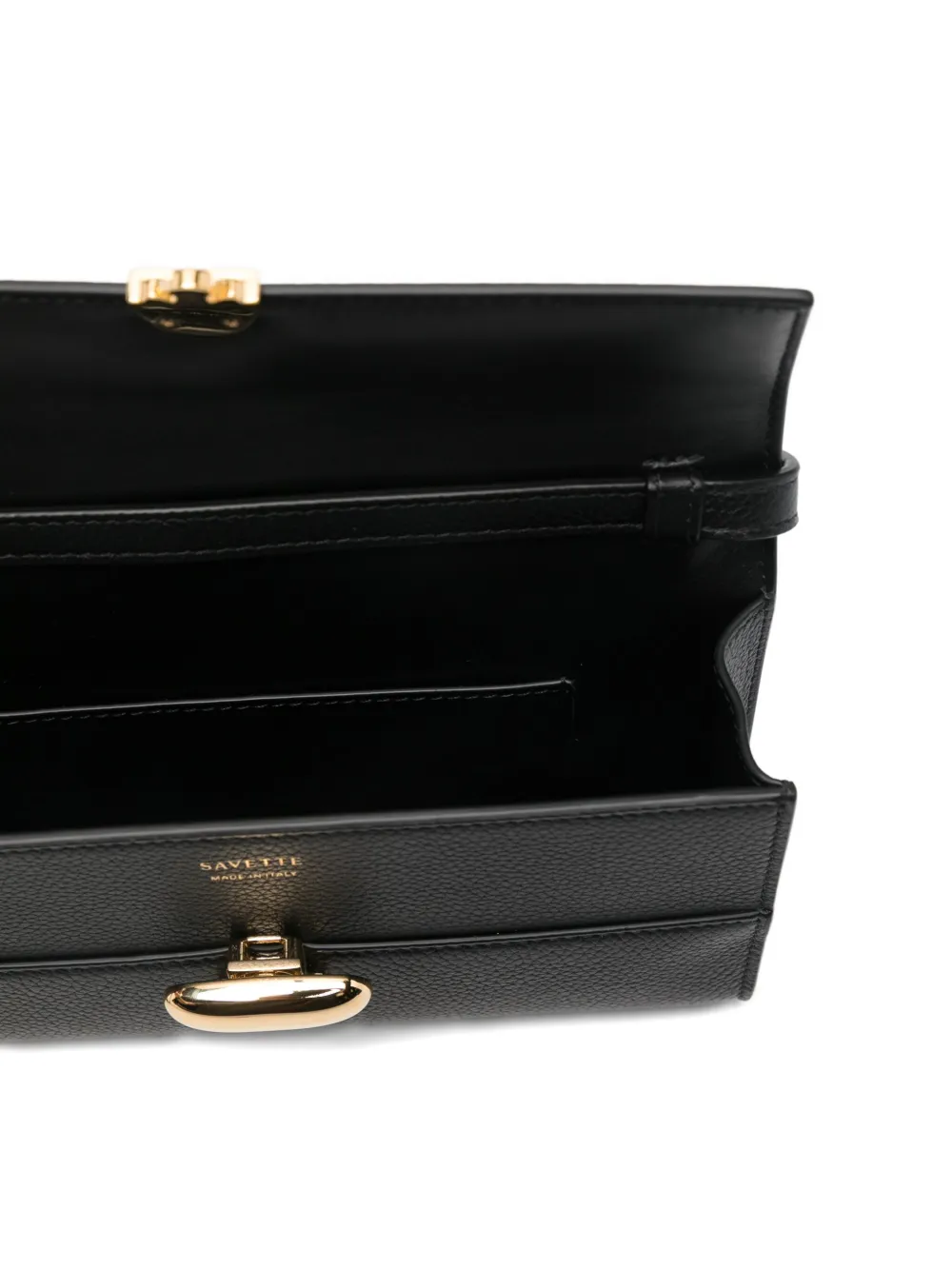 Savette Symmetry Mini Textured-leather Shoulder Bag In Black