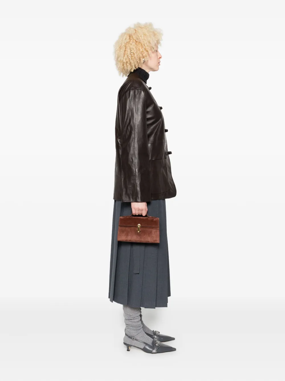 Savette Shopper met gesp en handvat - Bruin