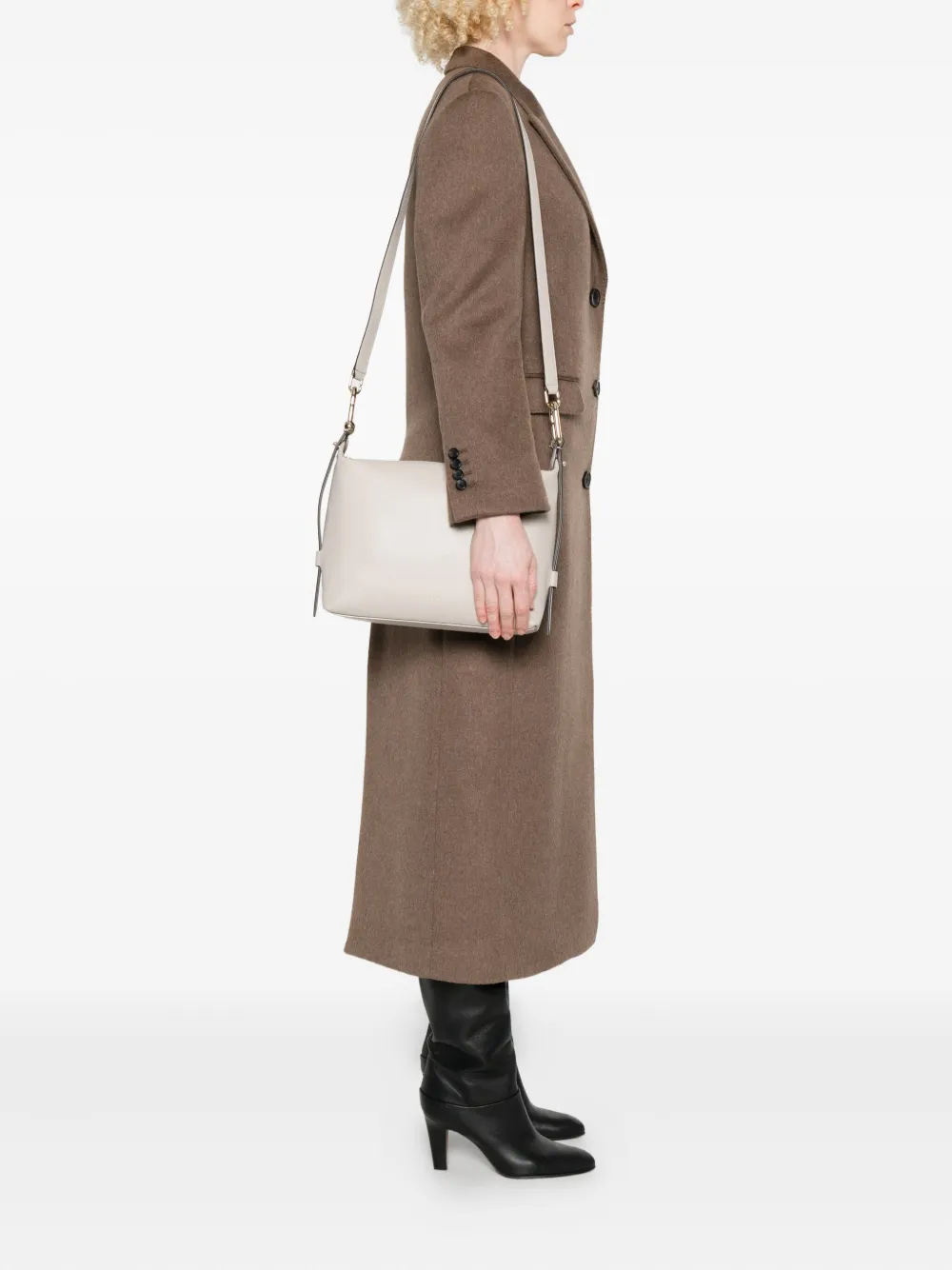 Furla Medium Nuvola Leather Shoulder Bag In Neutral
