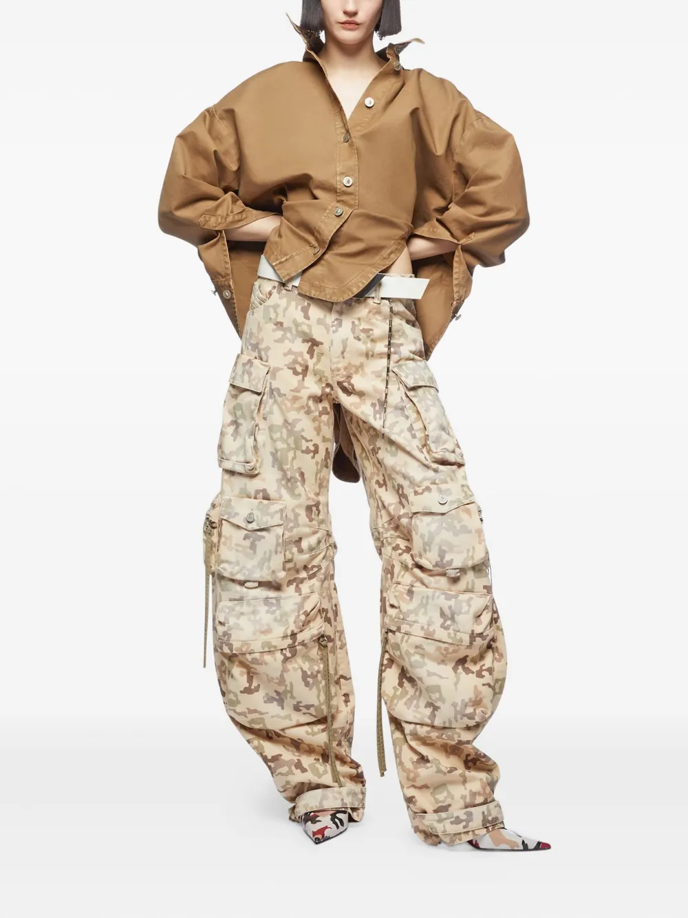 The Attico Cargo broek - Beige