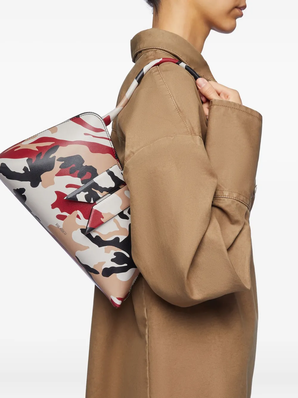 The Attico Schoudertas met camouflageprint - Wit