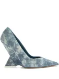 The Attico 105mm Cheope pointed-toe wedge pumps - Blue