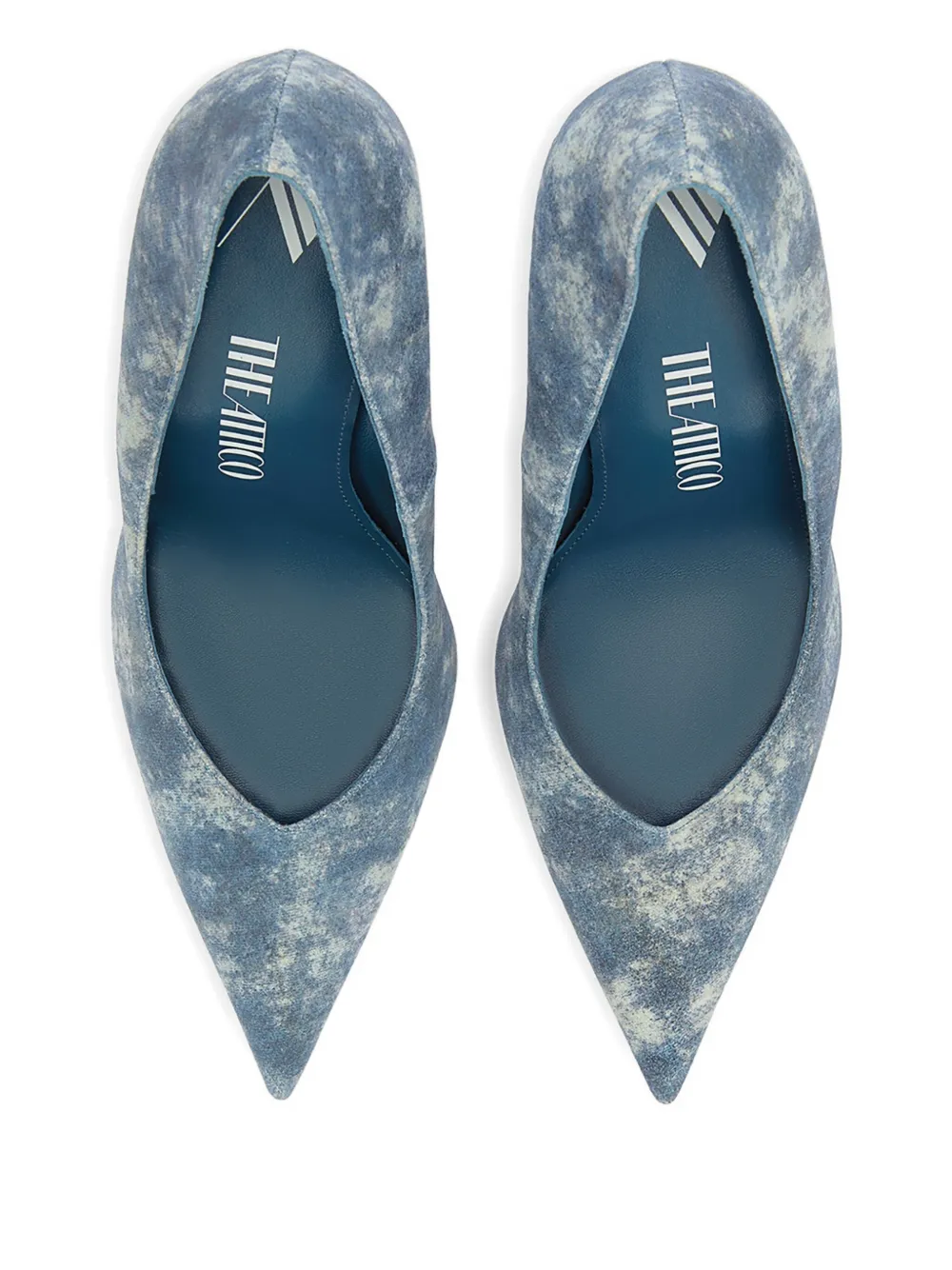 The Attico 105mm Cheope pointed-toe wedge pumps Blue