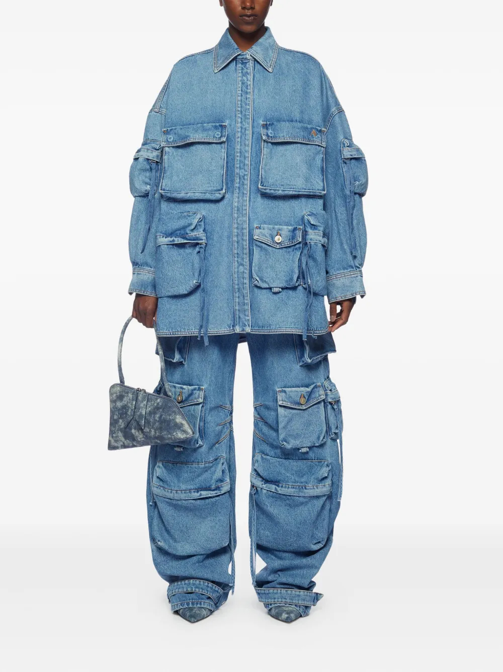The Attico Fern denim coat - Blauw