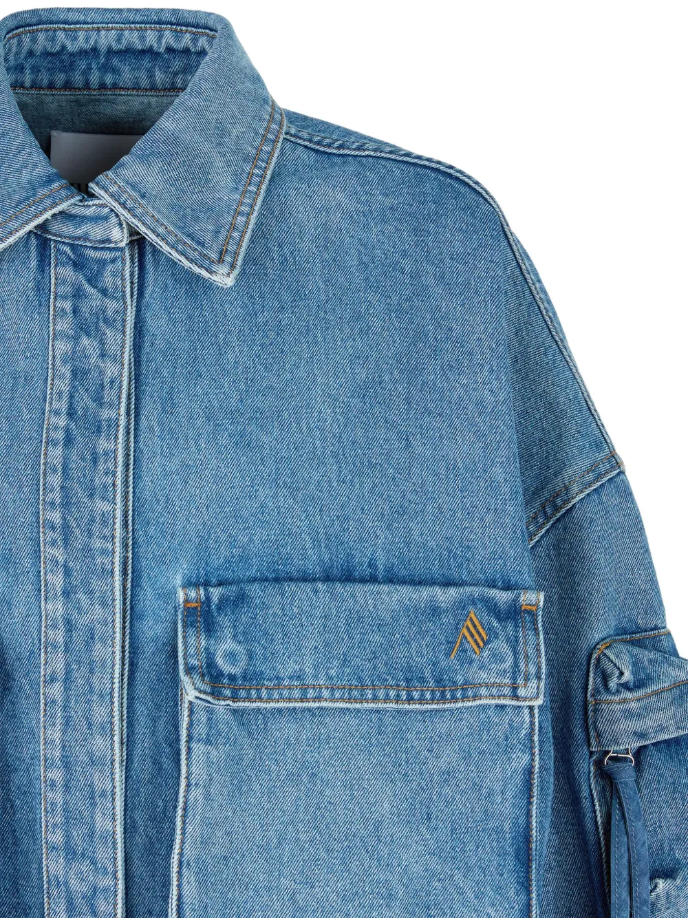 Attico Fern Denim Coat In Blue