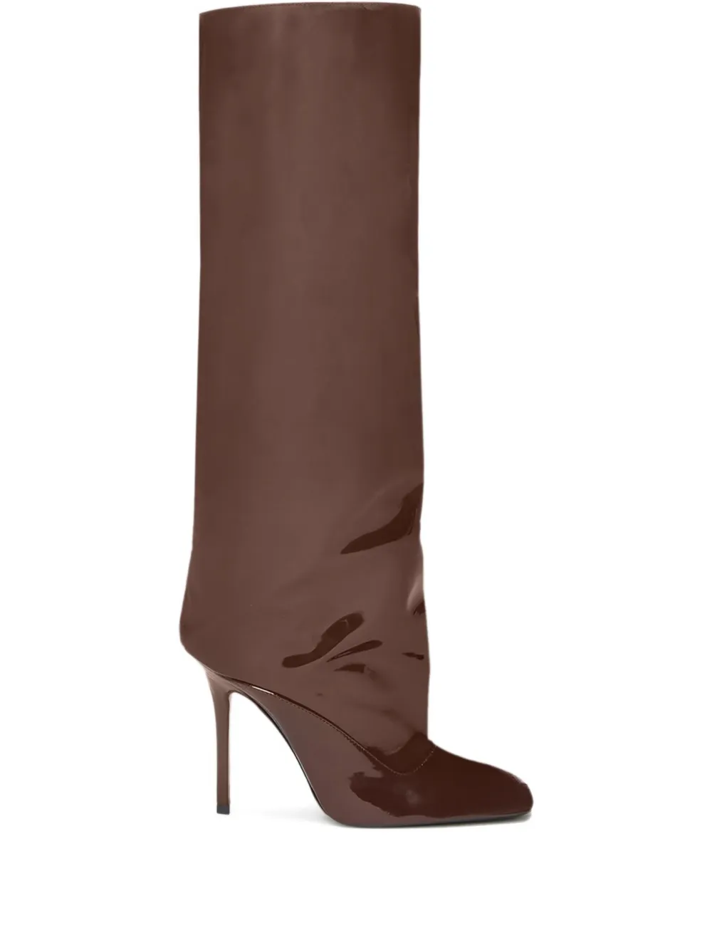 The Attico 105mm Sienna patent-leather boots Brown