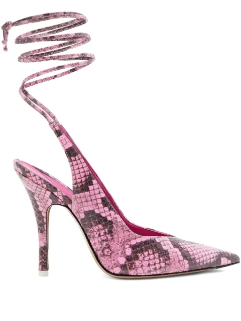 The Attico 105mm snakeskin lace-up pumps