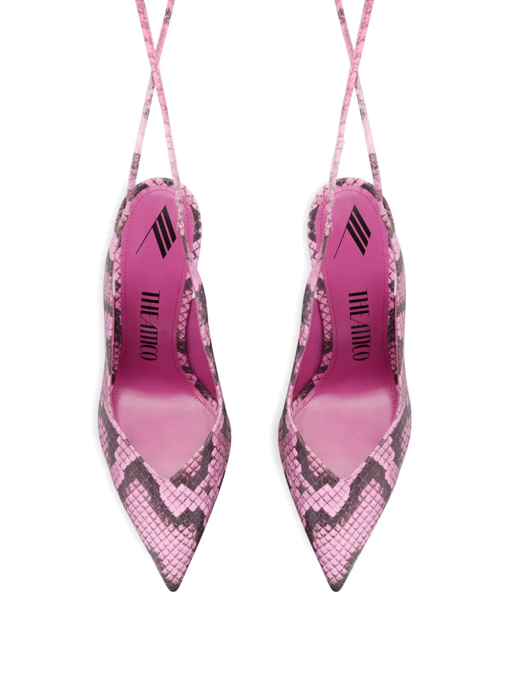 The Attico 105mm snakeskin lace-up pumps 119