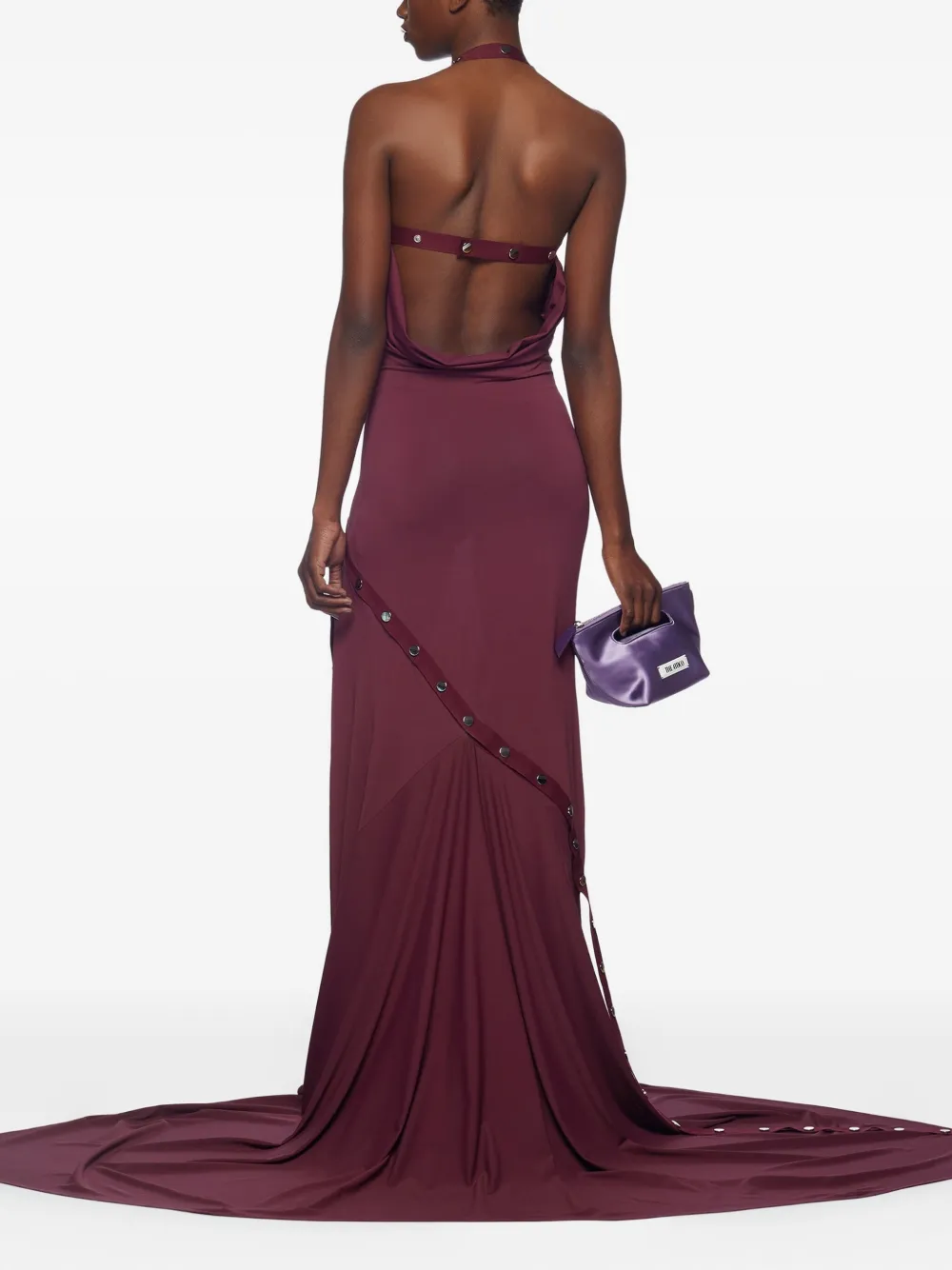 The Attico Jurk met halternek en knoop Rood