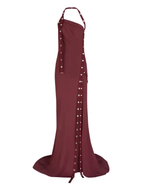 The Attico halterneck button-detail dress