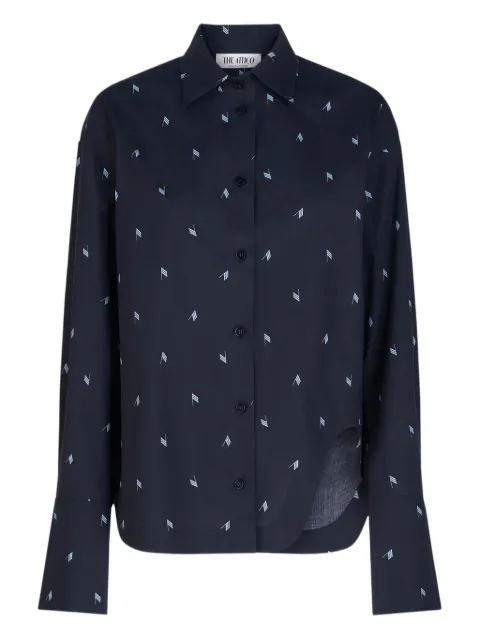 The Attico flag-print asymmetric shirt