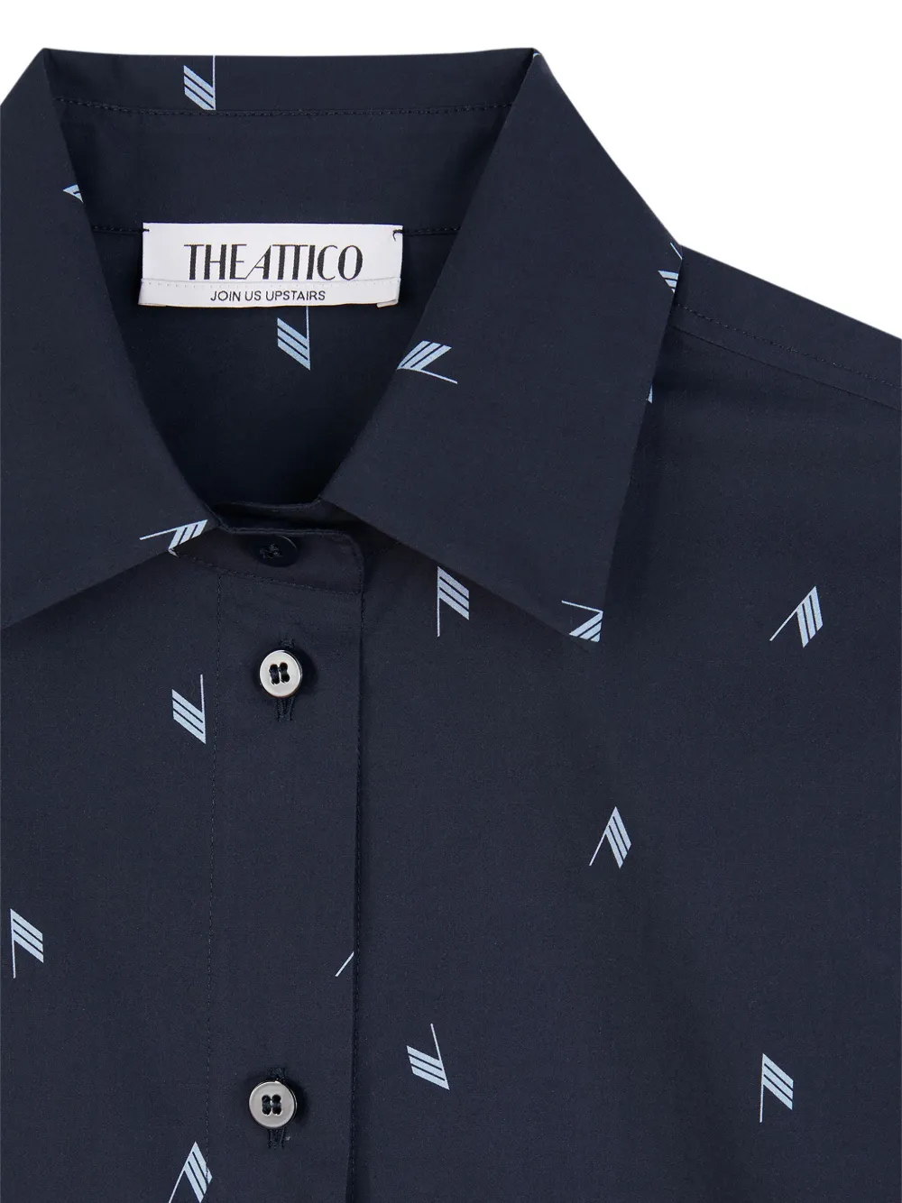 Attico Flag-print Asymmetric Shirt In Blue