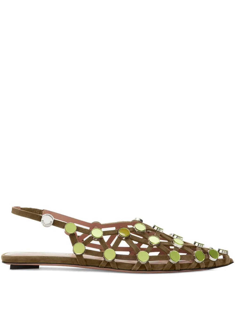 The Attico embellished caged sandals Green