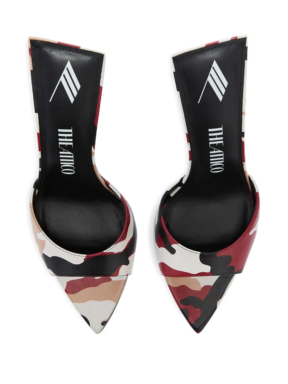 The Attico 95mm camouflage-print sandals Neutrals