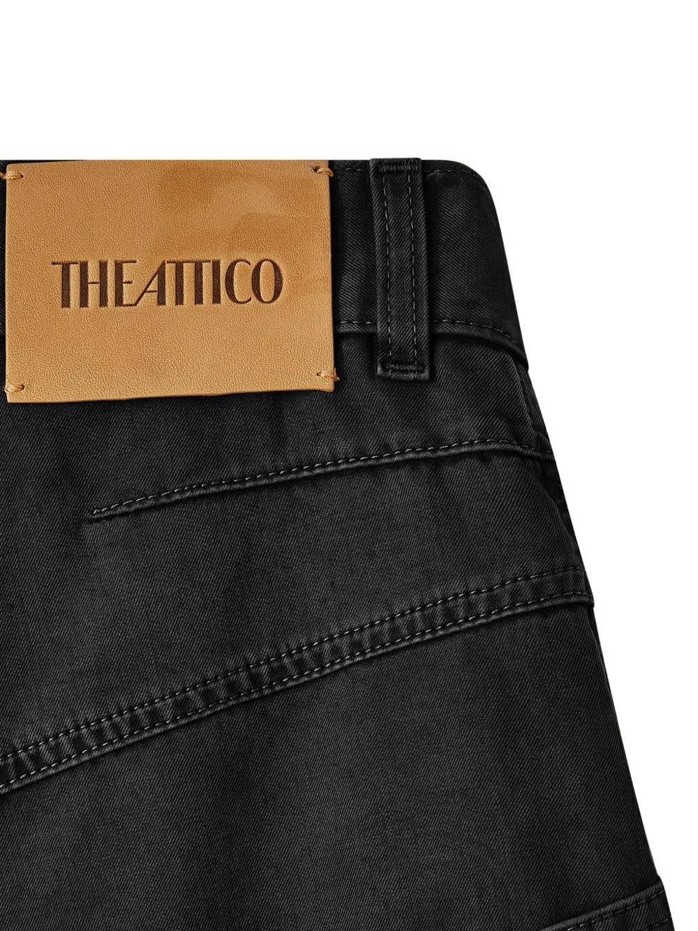 Attico Panelled Wide-leg Trousers In Black