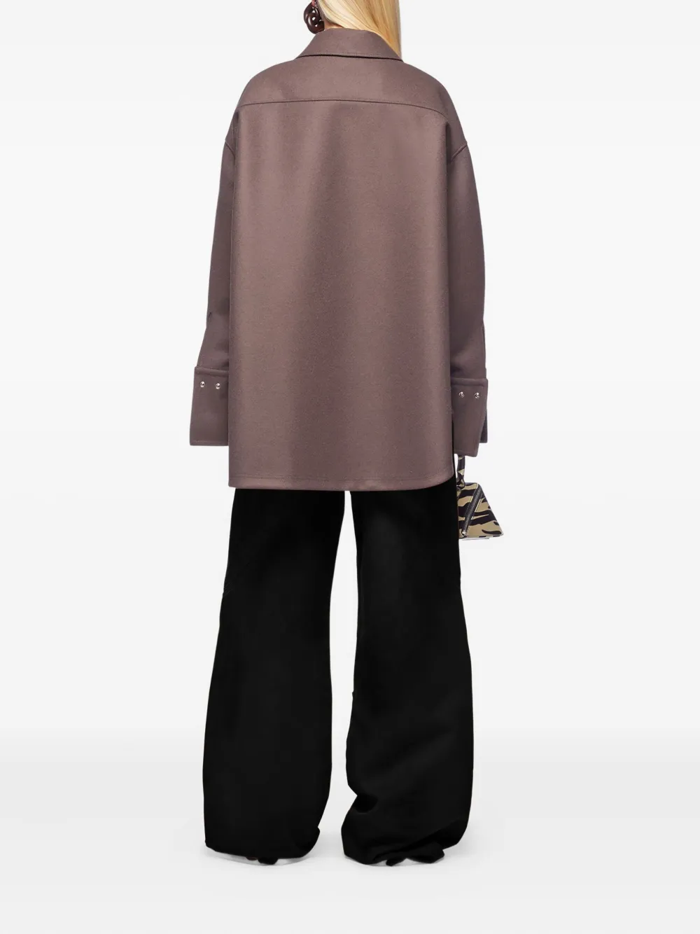 Attico Panelled Wide-leg Trousers In Black