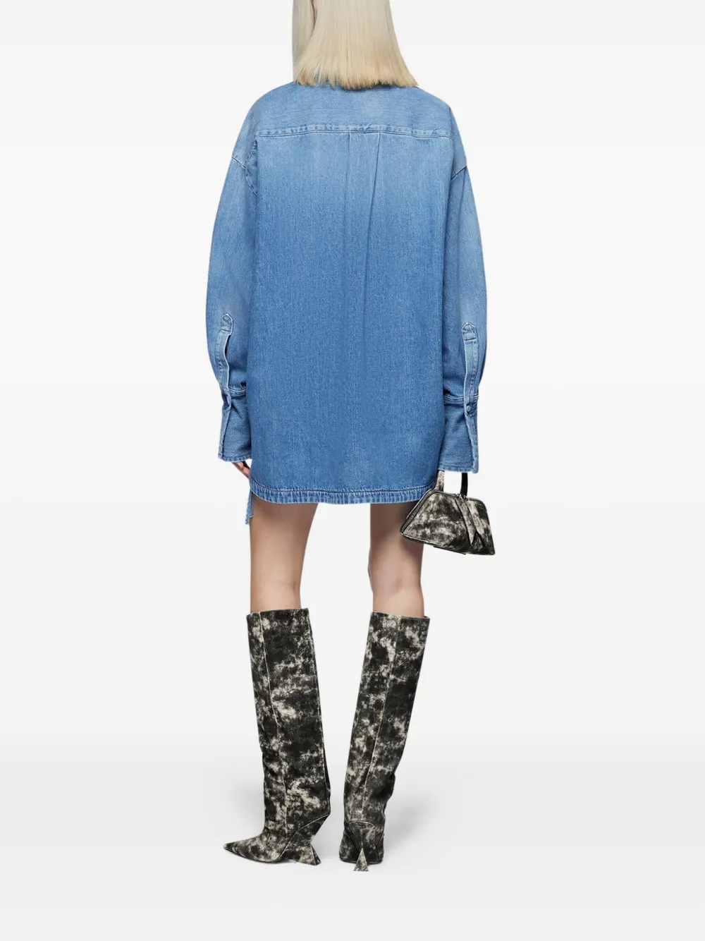 Attico Denim Oversize Shirt In Blue