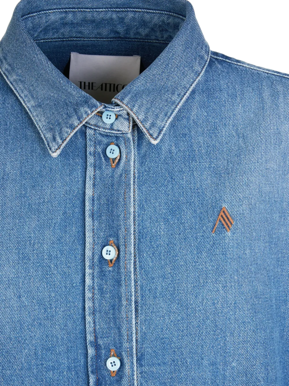 Attico Denim Oversize Shirt In Blue