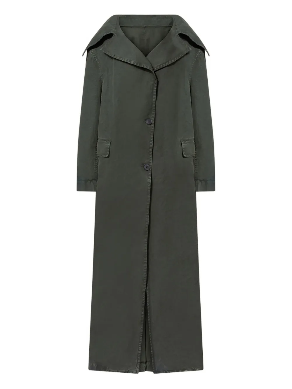 Attico Large-collar Button-fastening Coat In Green