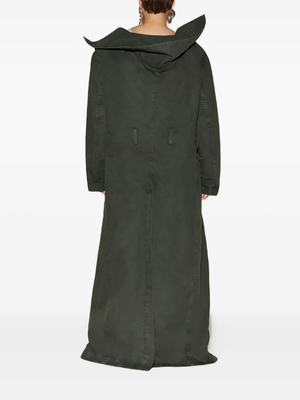 Attico Large-collar Button-fastening Coat In Green