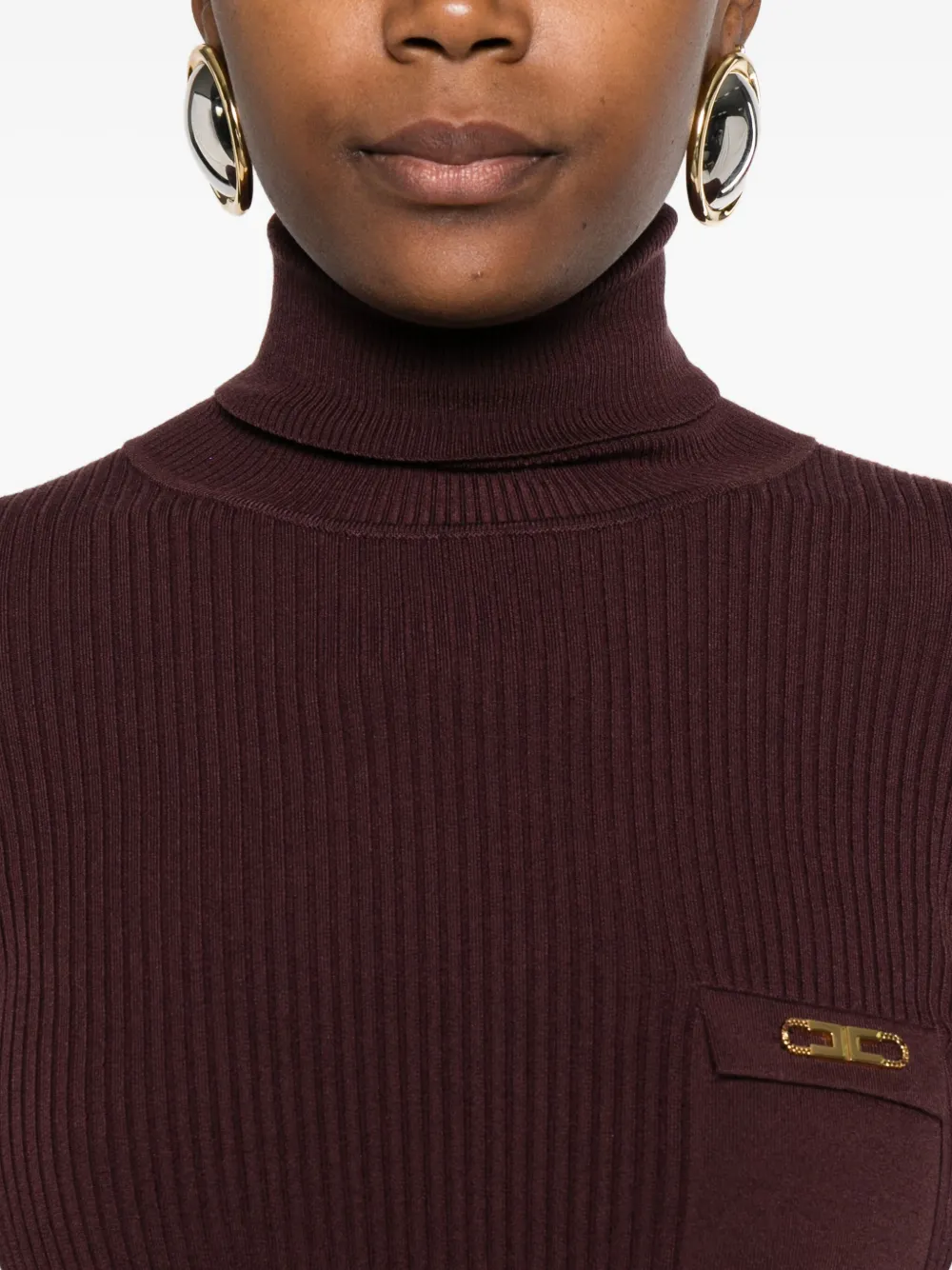 Elisabetta Franchi Jurk met col Rood