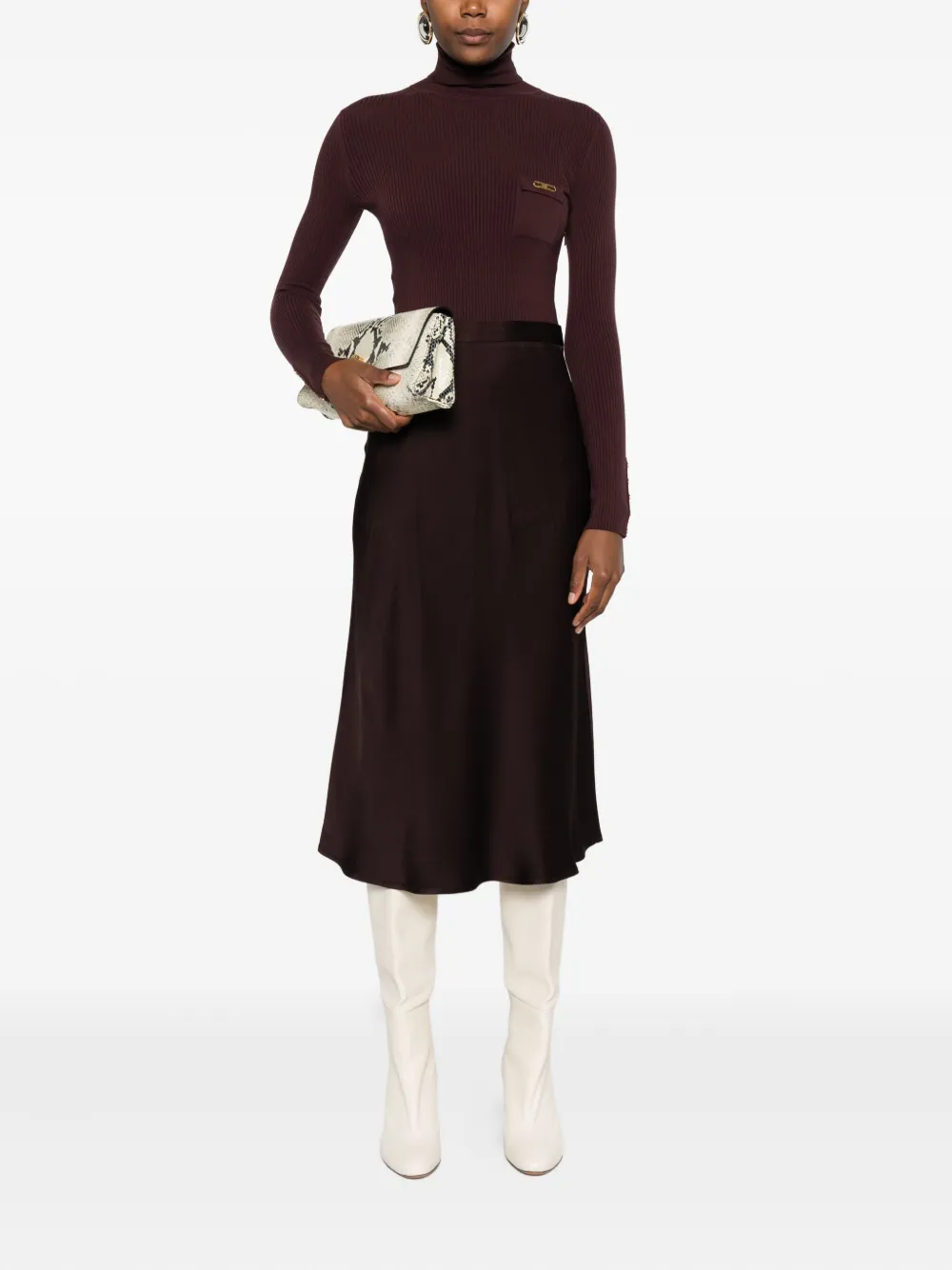 Elisabetta Franchi ribbed-knit turtleneck dress | Day Dresses | Image 2