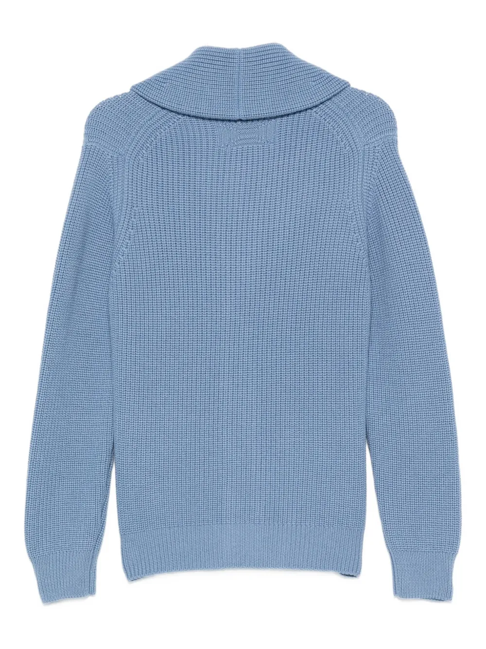 Drumohr Shawl-collar Patch-pocket Cardigan In Blue