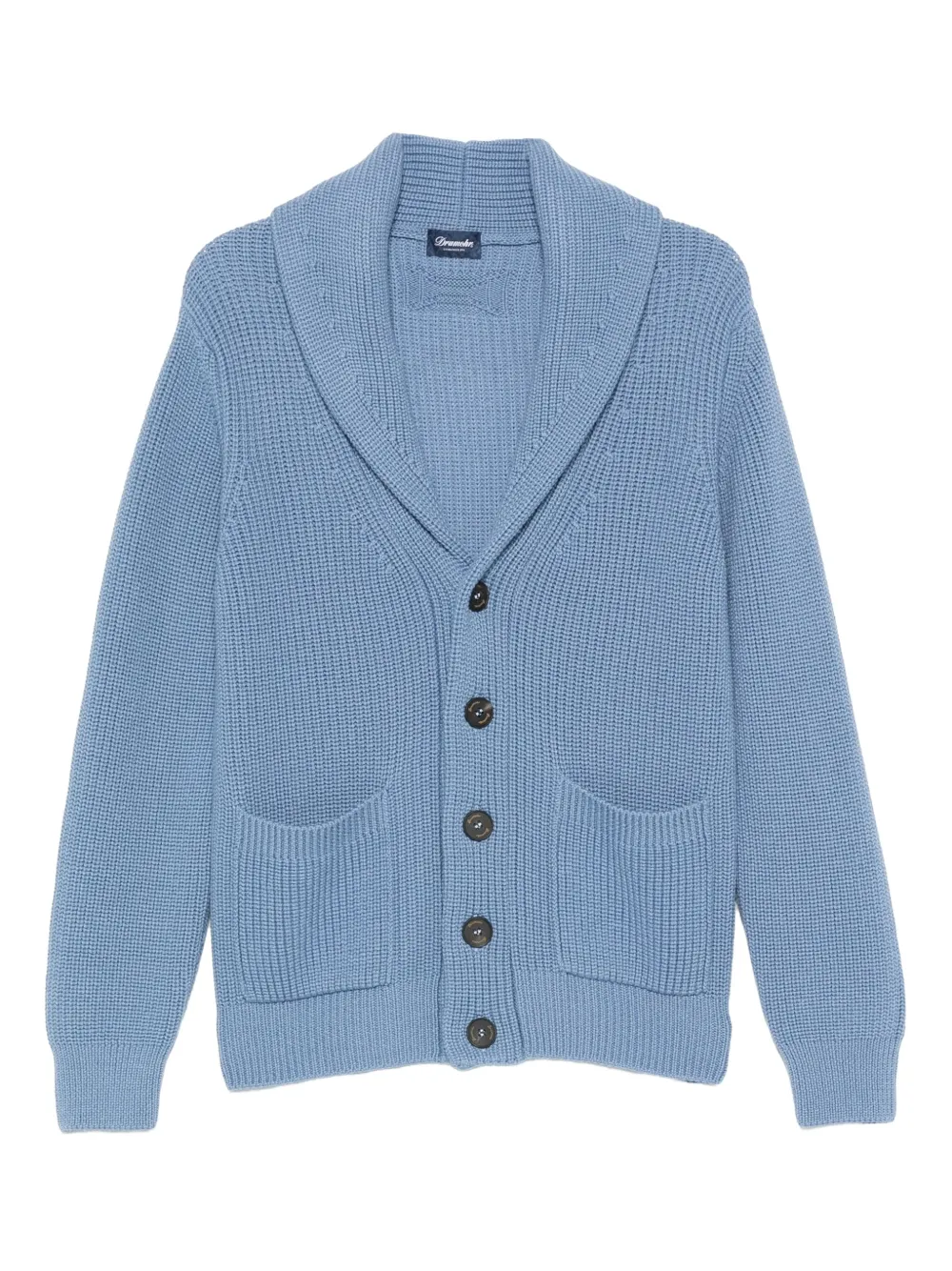 Drumohr shawl-collar patch-pocket cardigan | Blue | Image 1