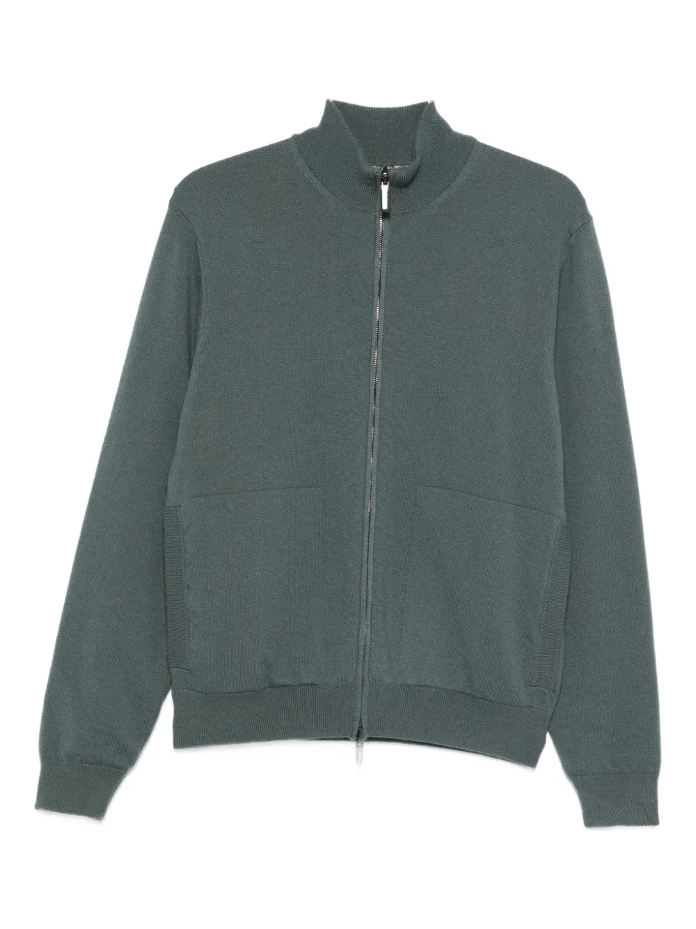 Drumohr Zippered Knitted Cardigan In Gray