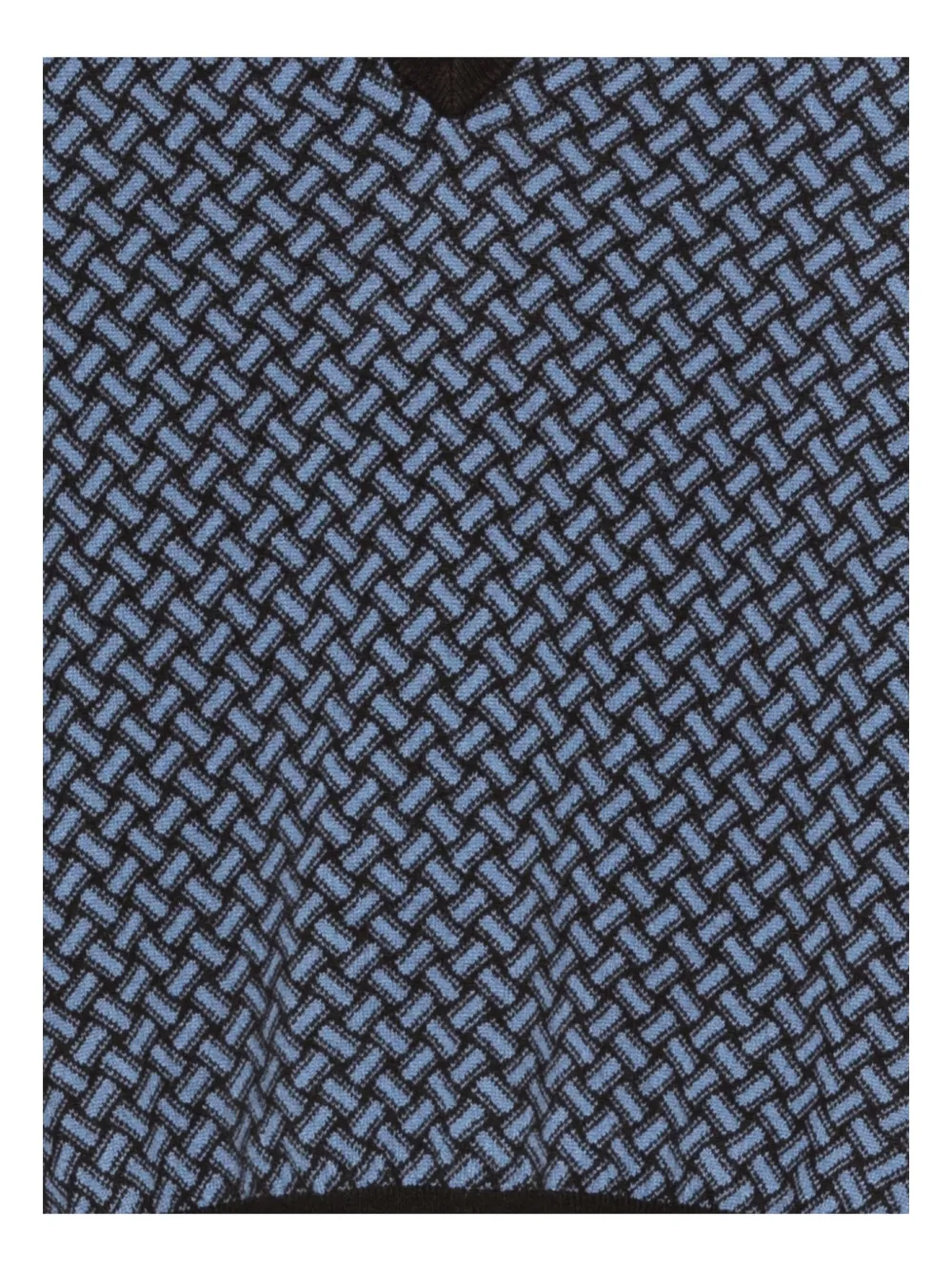 Drumohr V-neck Geometric-pattern Sweater In Blue