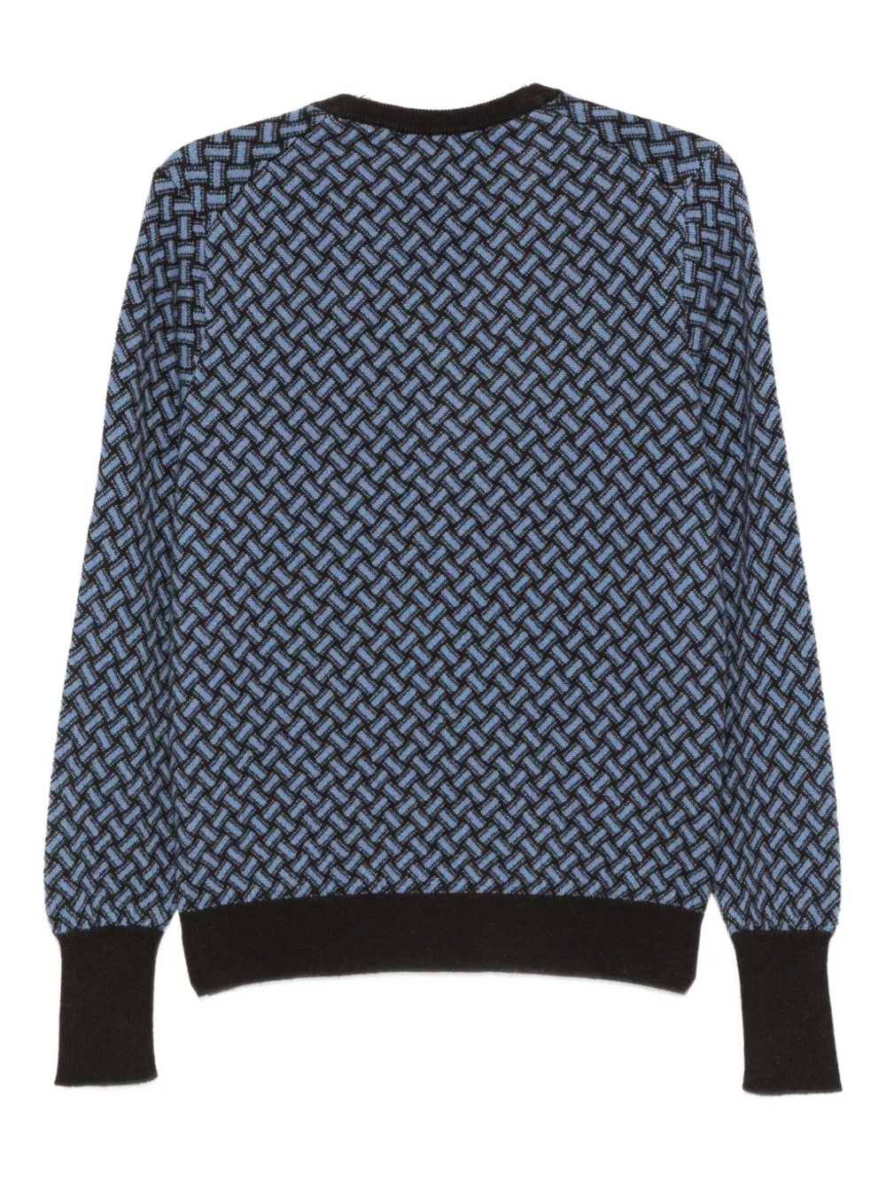 Drumohr V-neck Geometric-pattern Sweater In Blue