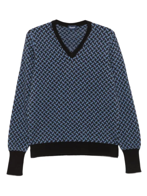 Drumohr V-neck geometric-pattern sweater