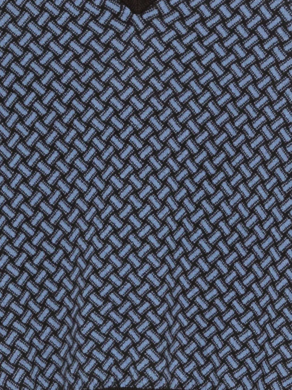 Drumohr Trui met geometrisch patroon en V-hals Blauw