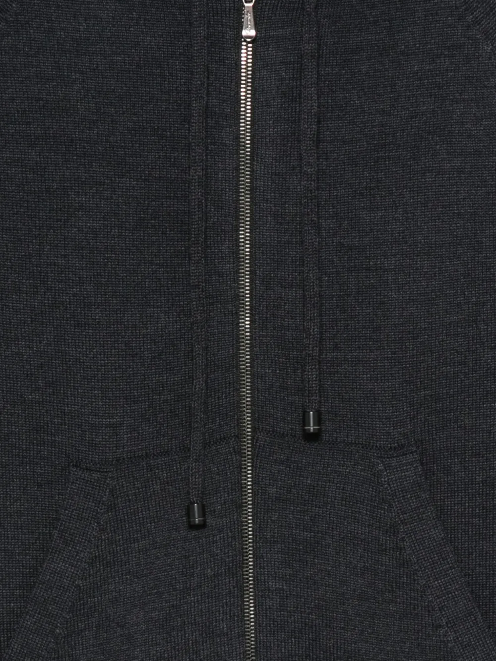 Drumohr Hooded Zip-up Sweater In Black
