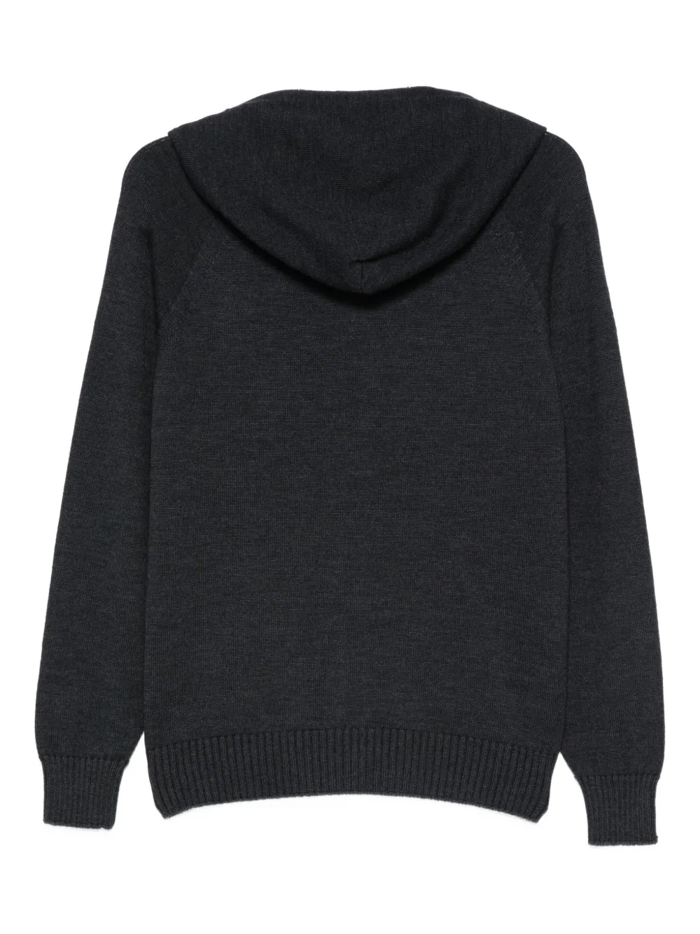 Drumohr Hooded Zip-up Sweater In Black