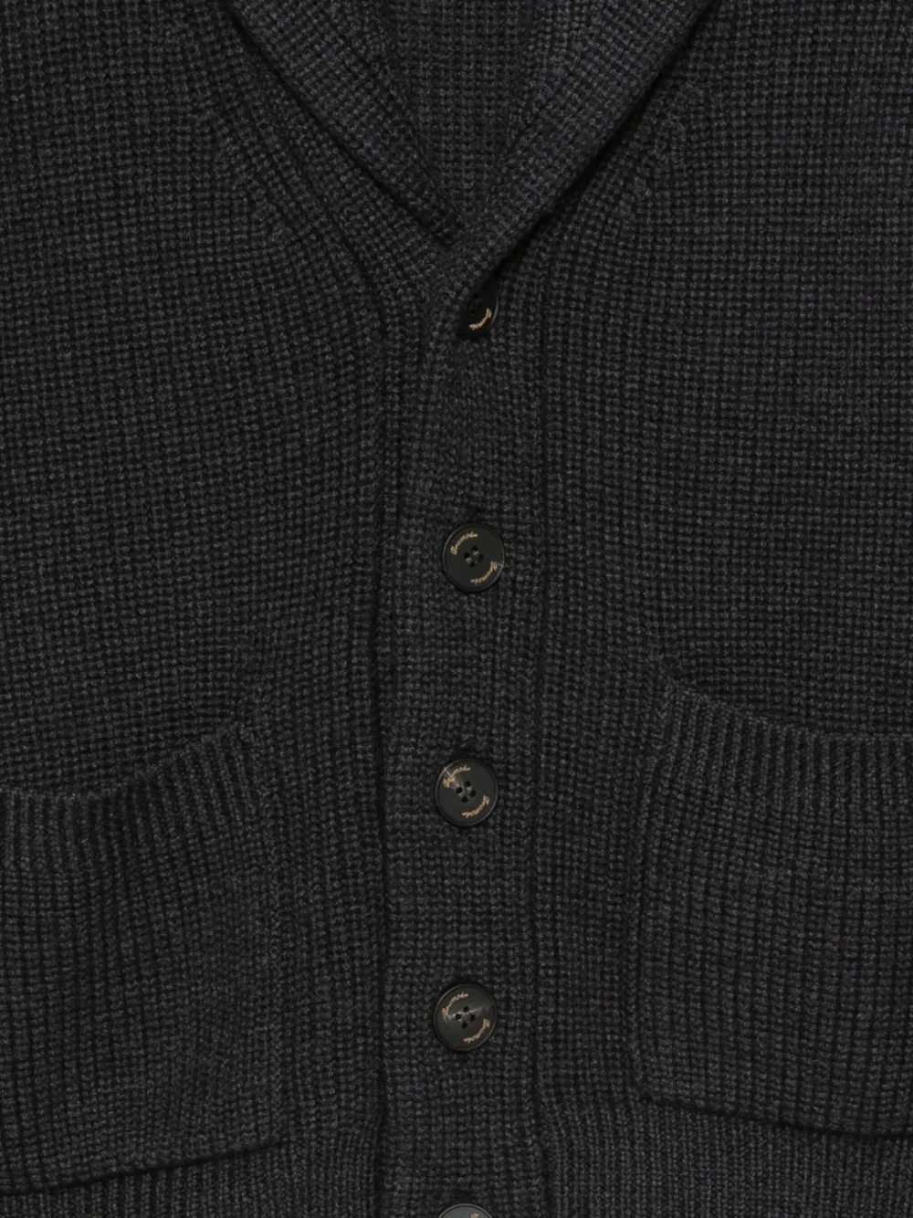 Drumohr Shawl-collar Patch-pocket Cardigan In Black