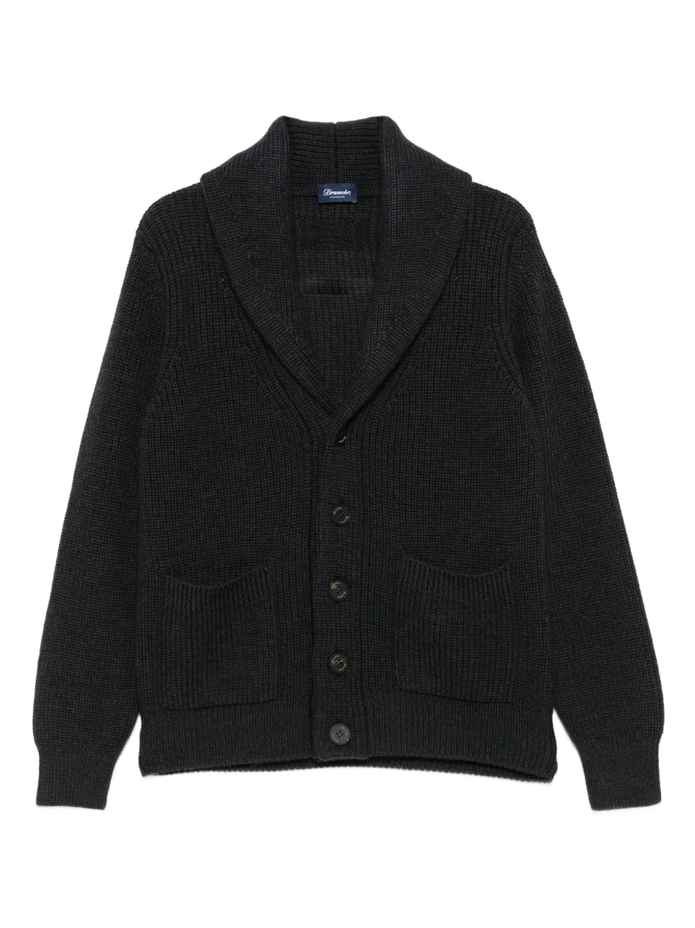 Drumohr shawl-collar patch-pocket cardigan | Grey | Image 1