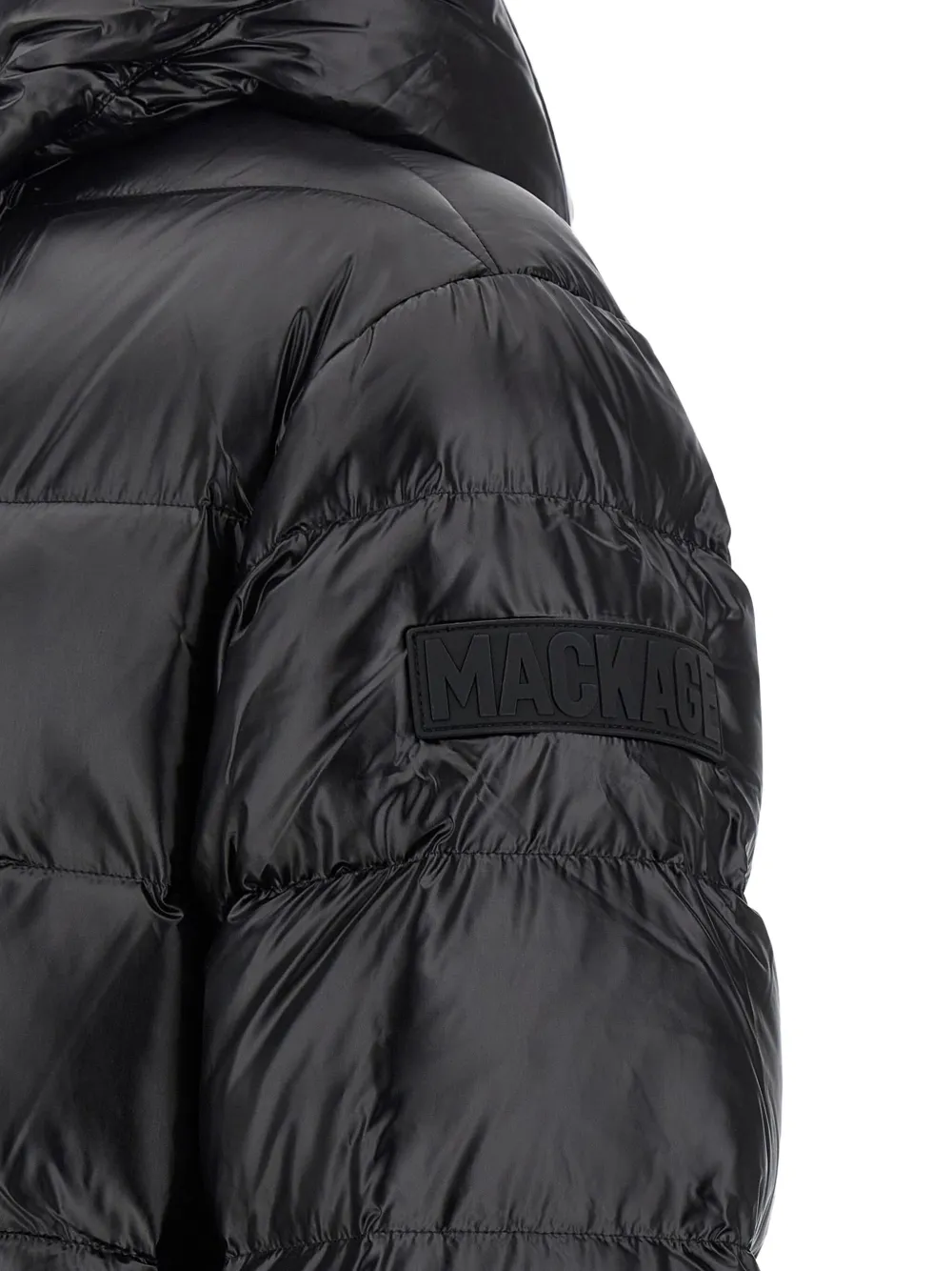 Mackage Long-sleeved Hooded Cotton Jacket In Black
