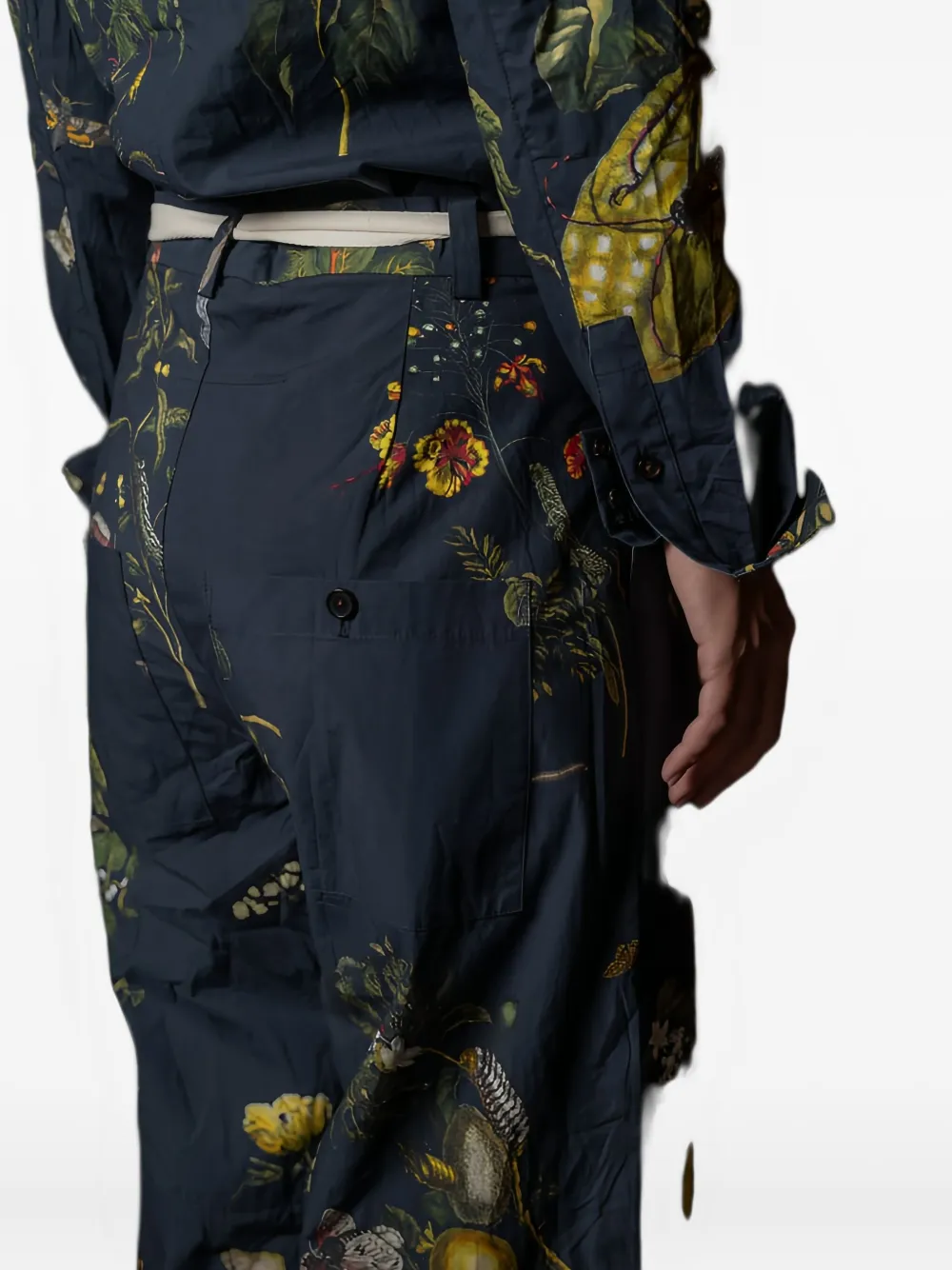 Aleksandr Manamïs Floral-print Cotton Trousers In Blue