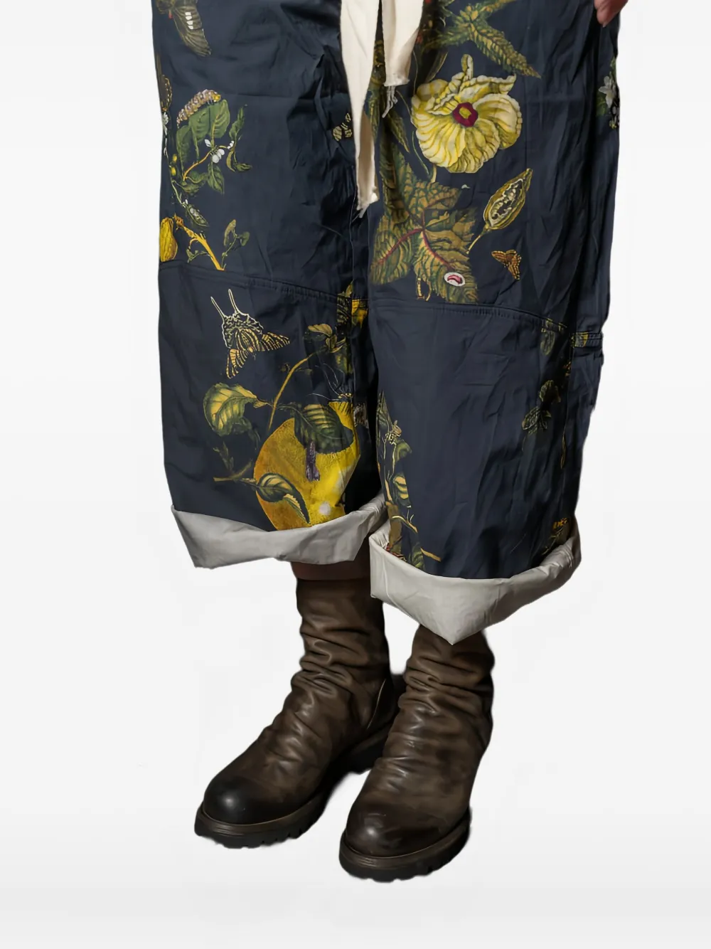 Aleksandr Manamïs Floral-print Cotton Trousers In Blue